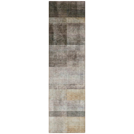 8' Runner Brown Ombre Washable Non Skid Indoor Outdoor Runner Rug - Loft&Timber