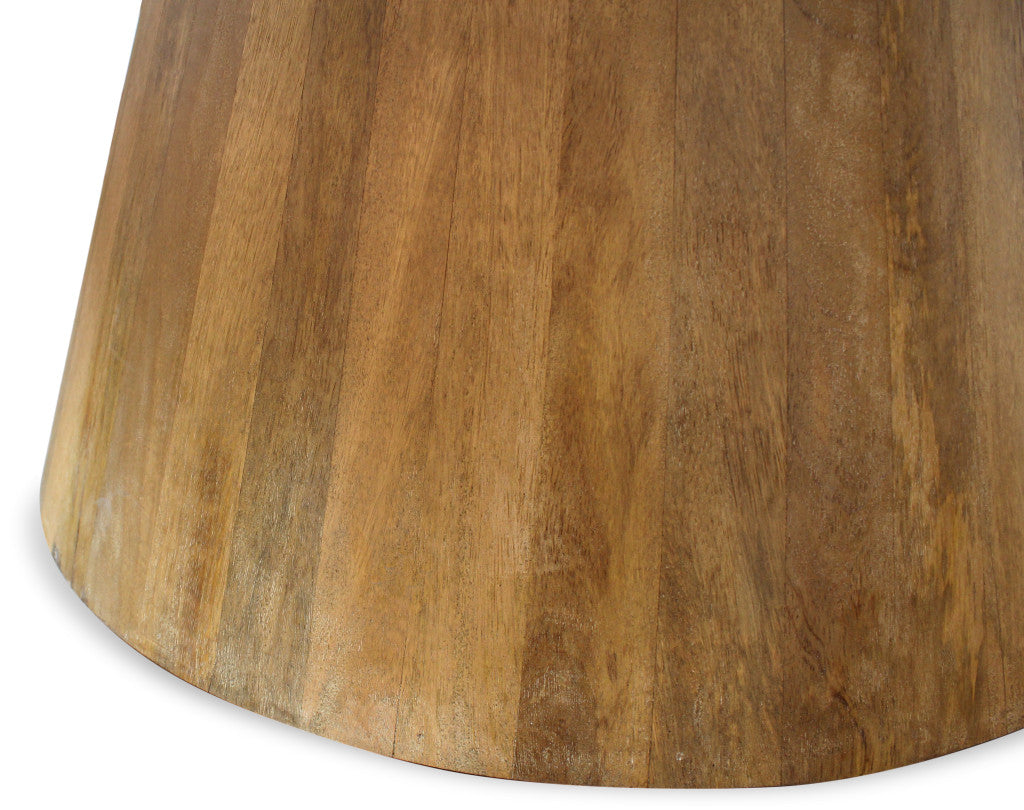 60" Natural Rounded Solid Wood Pedestal Base Dining Table - Loft&Timber