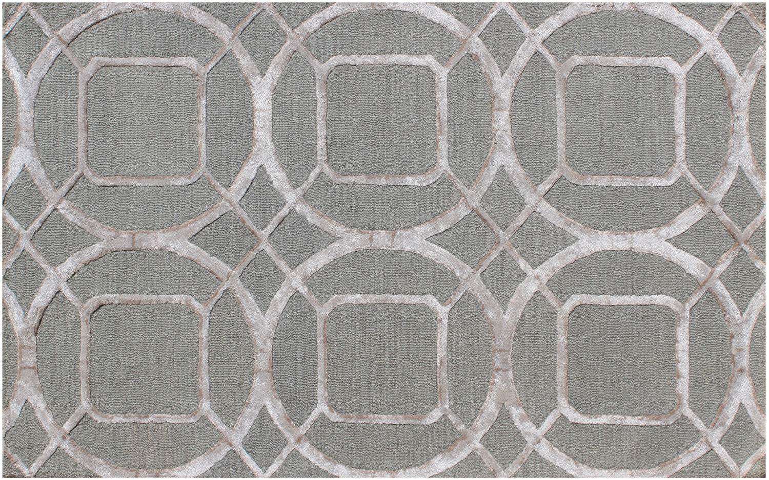5' X 8' Gray and Light Gray Abstract Geometric Hand Tufted Area Rug - Loft&Timber