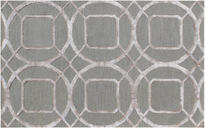 5' X 8' Gray and Light Gray Abstract Geometric Hand Tufted Area Rug - Loft&Timber