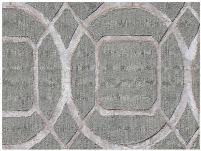 5' X 8' Gray and Light Gray Abstract Geometric Hand Tufted Area Rug - Loft&Timber