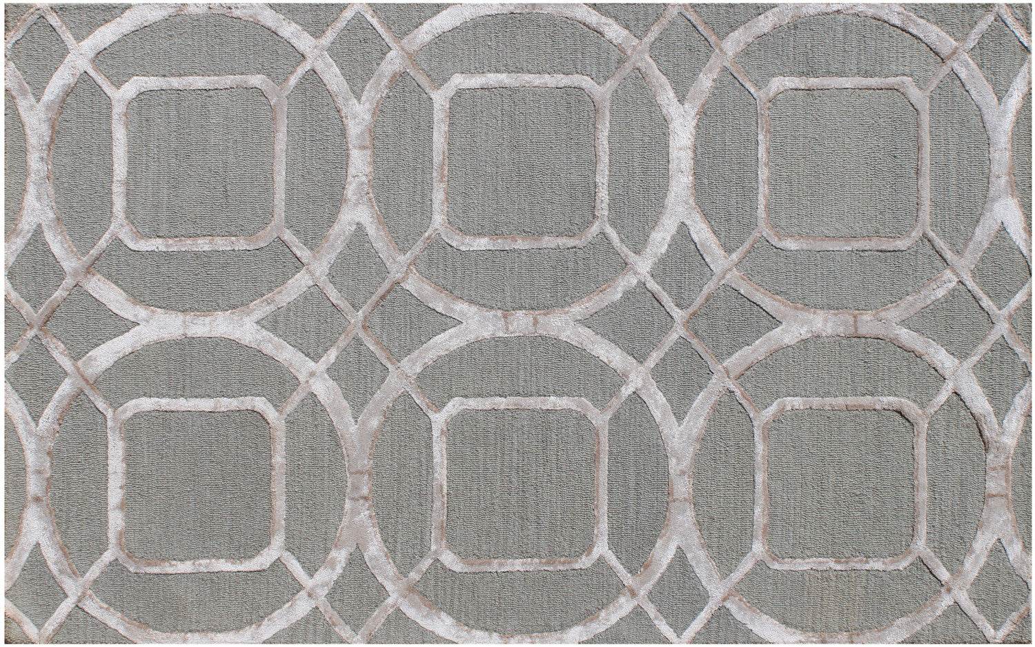 5' X 8' Gray and Light Gray Abstract Geometric Hand Tufted Area Rug - Loft&Timber