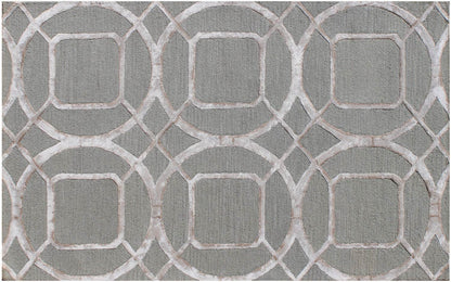 5' X 8' Gray and Light Gray Abstract Geometric Hand Tufted Area Rug - Loft&Timber