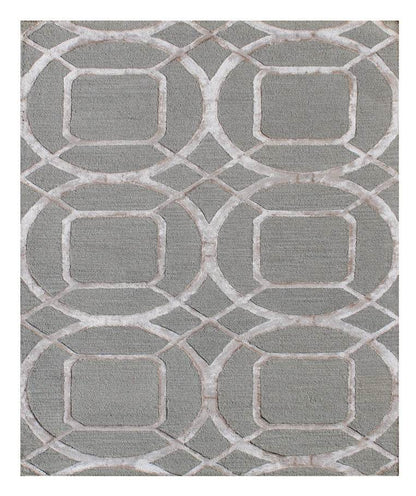 5' X 8' Gray and Light Gray Abstract Geometric Hand Tufted Area Rug - Loft&Timber