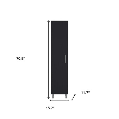 71" Black Wood Pantry Or Storage Cabinet - Loft&Timber