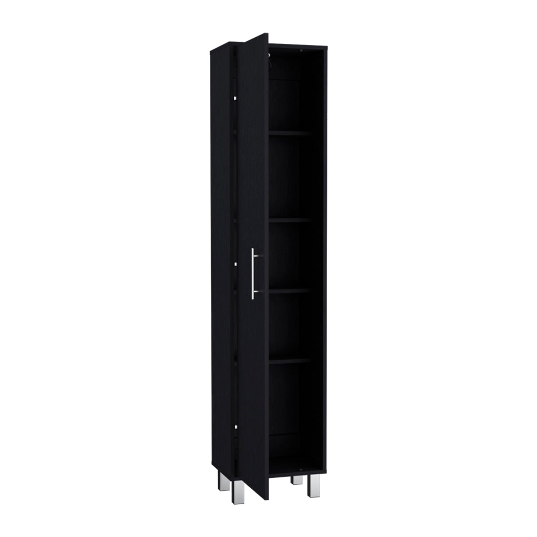 71" Black Wood Pantry Or Storage Cabinet - Loft&Timber