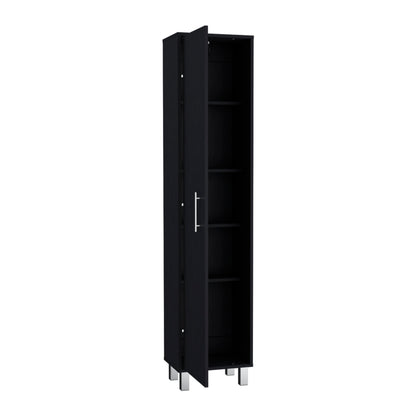 71" Black Wood Pantry Or Storage Cabinet - Loft&Timber
