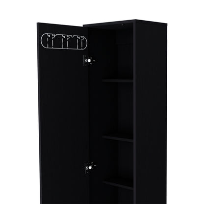71" Black Wood Pantry Or Storage Cabinet - Loft&Timber