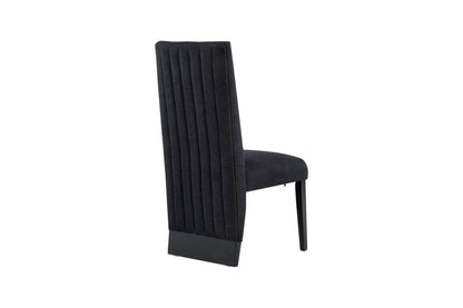 Set of Two Black Upholstered Velvet Dining Side Chairs - Loft&Timber