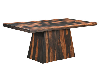 75" Brown Solid Wood Pedestal Base Dining Table - Loft&Timber