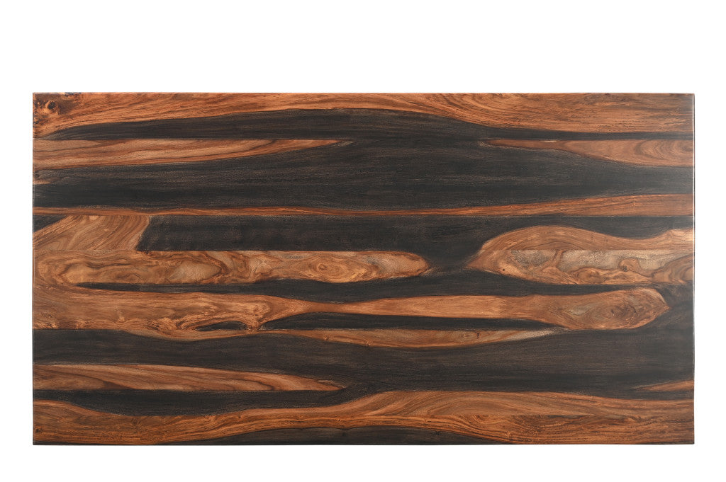 75" Brown Solid Wood Pedestal Base Dining Table - Loft&Timber