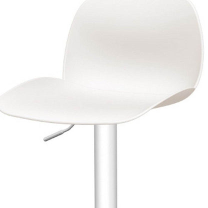 Set of Four White Heavy Duty Plastic and Metal Mid Back Adjustable Height Swivel Bar Chairs - Loft&Timber
