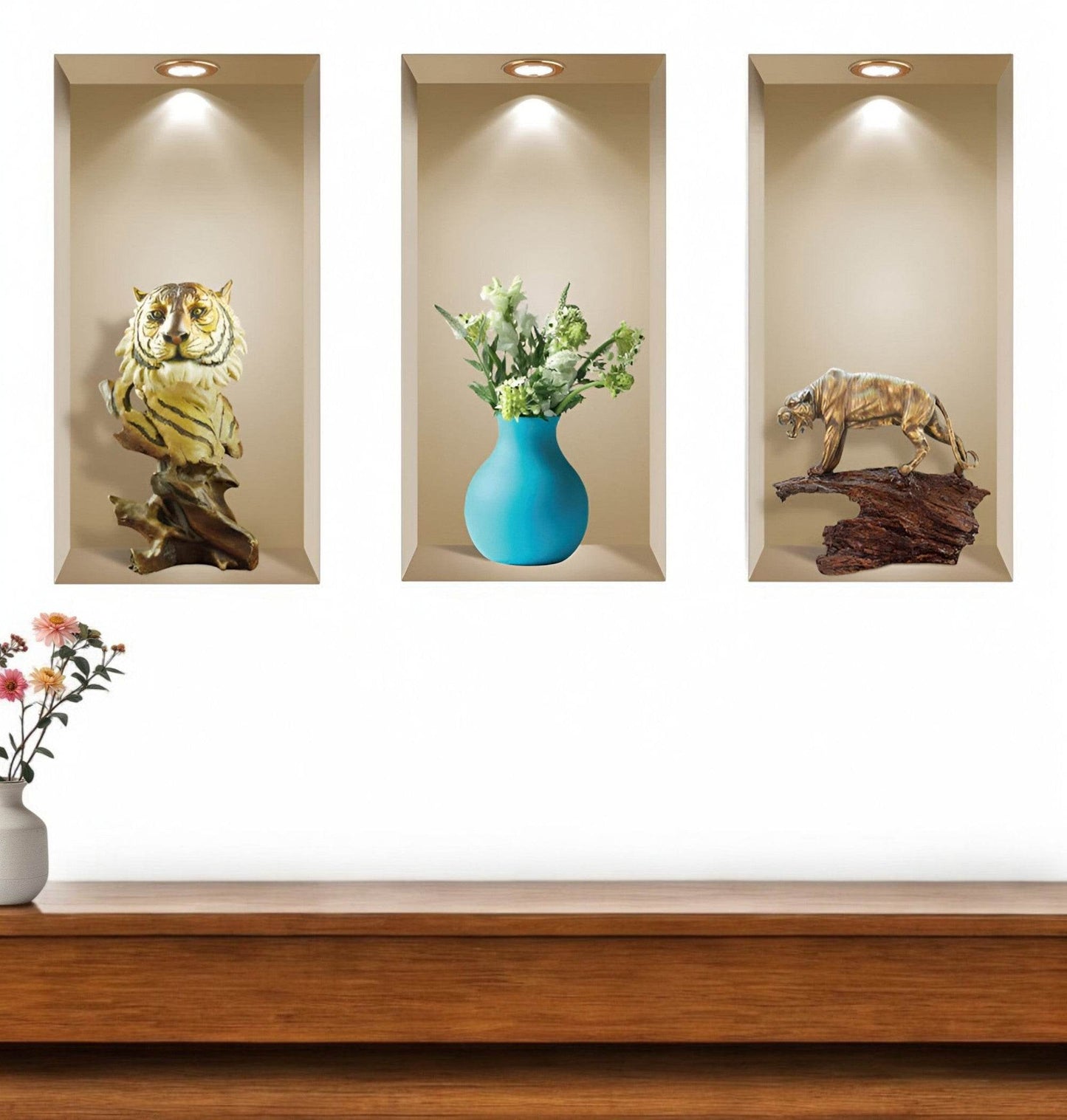 Set of Three Ala Faux Niche 3D Peel and Stick Wall Decals - Loft&Timber