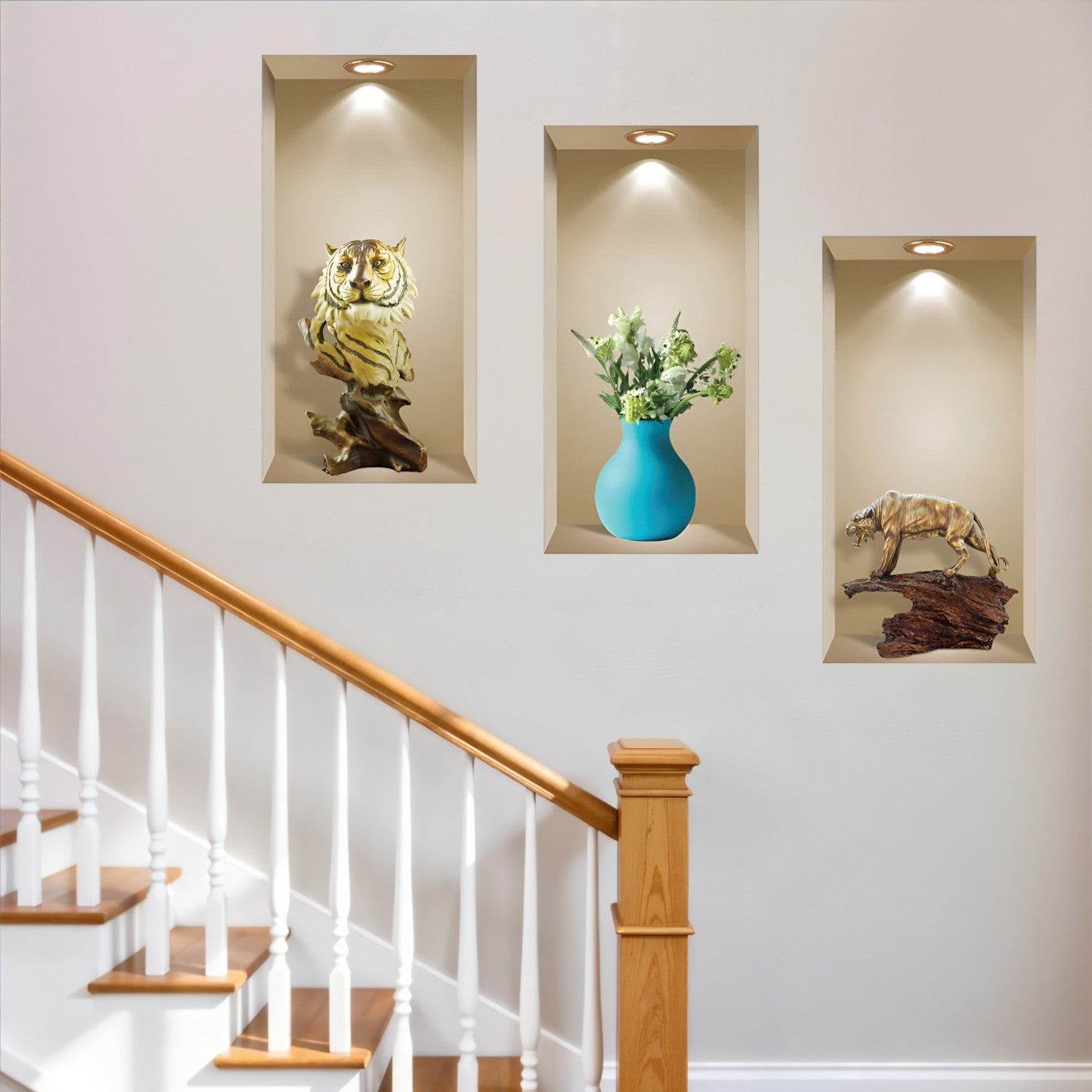 Set of Three Ana Faux Niche 3D Peel and Stick Wall Decals - Loft&Timber