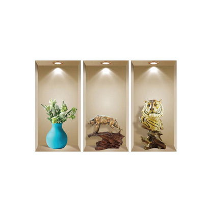 Set of Three Ana Faux Niche 3D Peel and Stick Wall Decals - Loft&Timber