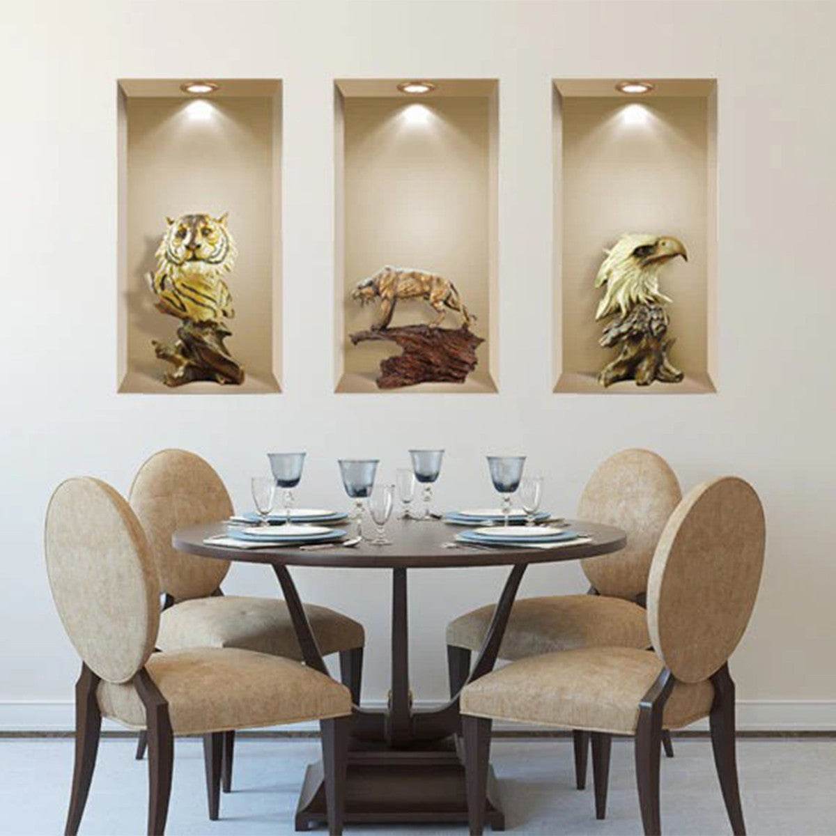 Set of Three Ana Faux Niche 3D Peel and Stick Wall Decals - Loft&Timber