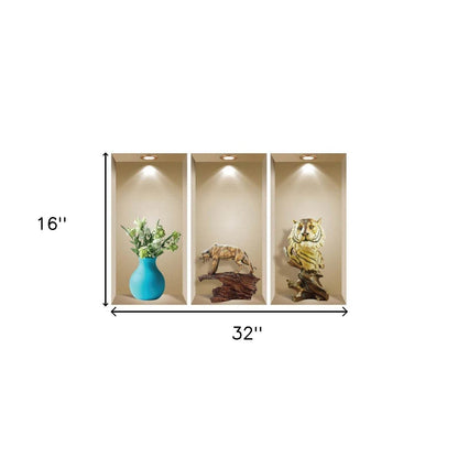 Set of Three Ana Faux Niche 3D Peel and Stick Wall Decals - Loft&Timber
