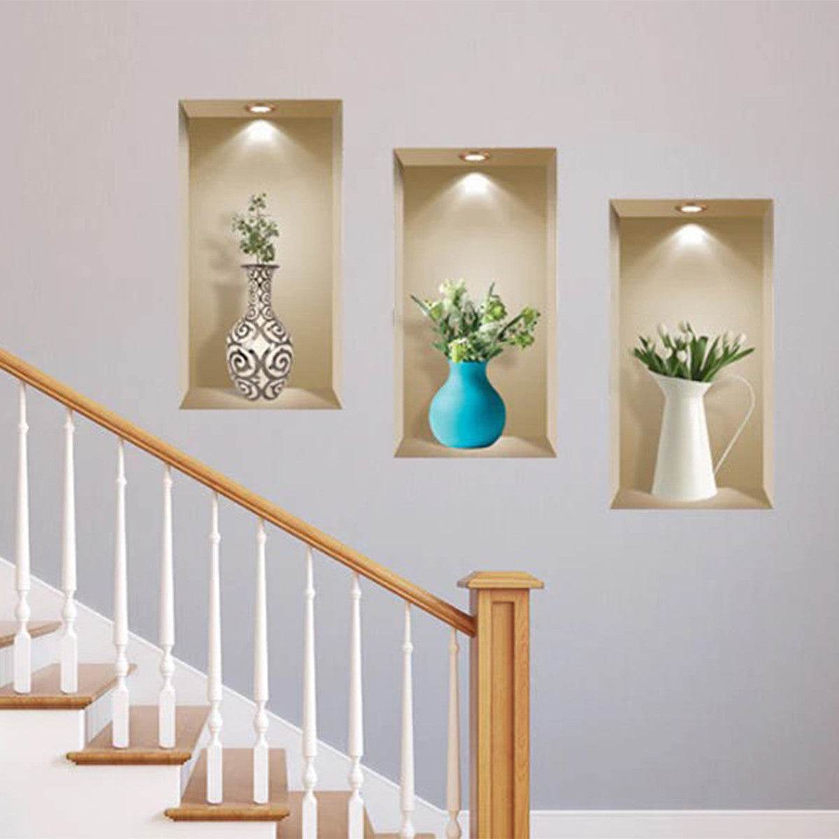 Set of Three Asa Faux Niche 3D Peel and Stick Wall Decals - Loft&Timber