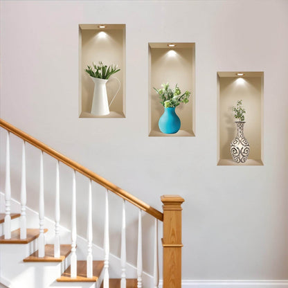 Set of Three Asa Faux Niche 3D Peel and Stick Wall Decals - Loft&Timber