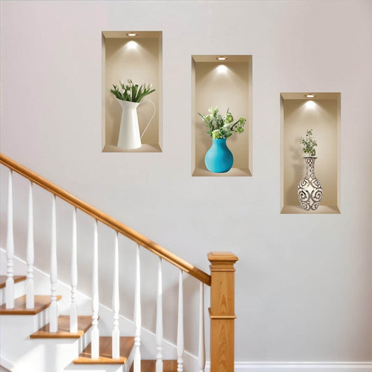 Set of Three Asa Faux Niche 3D Peel and Stick Wall Decals - Loft&Timber