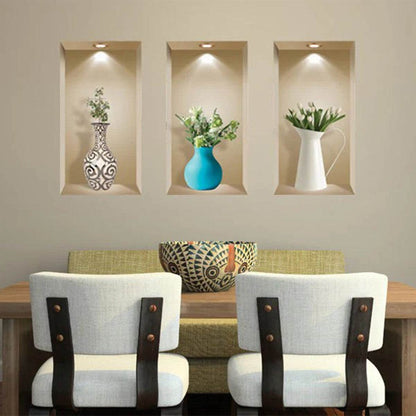 Set of Three Ava Faux Niche 3D Peel and Stick Wall Decals - Loft&Timber