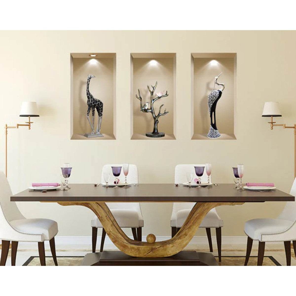 Set of Three Aga Faux Niche 3D Peel and Stick Wall Decals - Loft&Timber