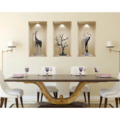 Set of Three Aga Faux Niche 3D Peel and Stick Wall Decals - Loft&Timber