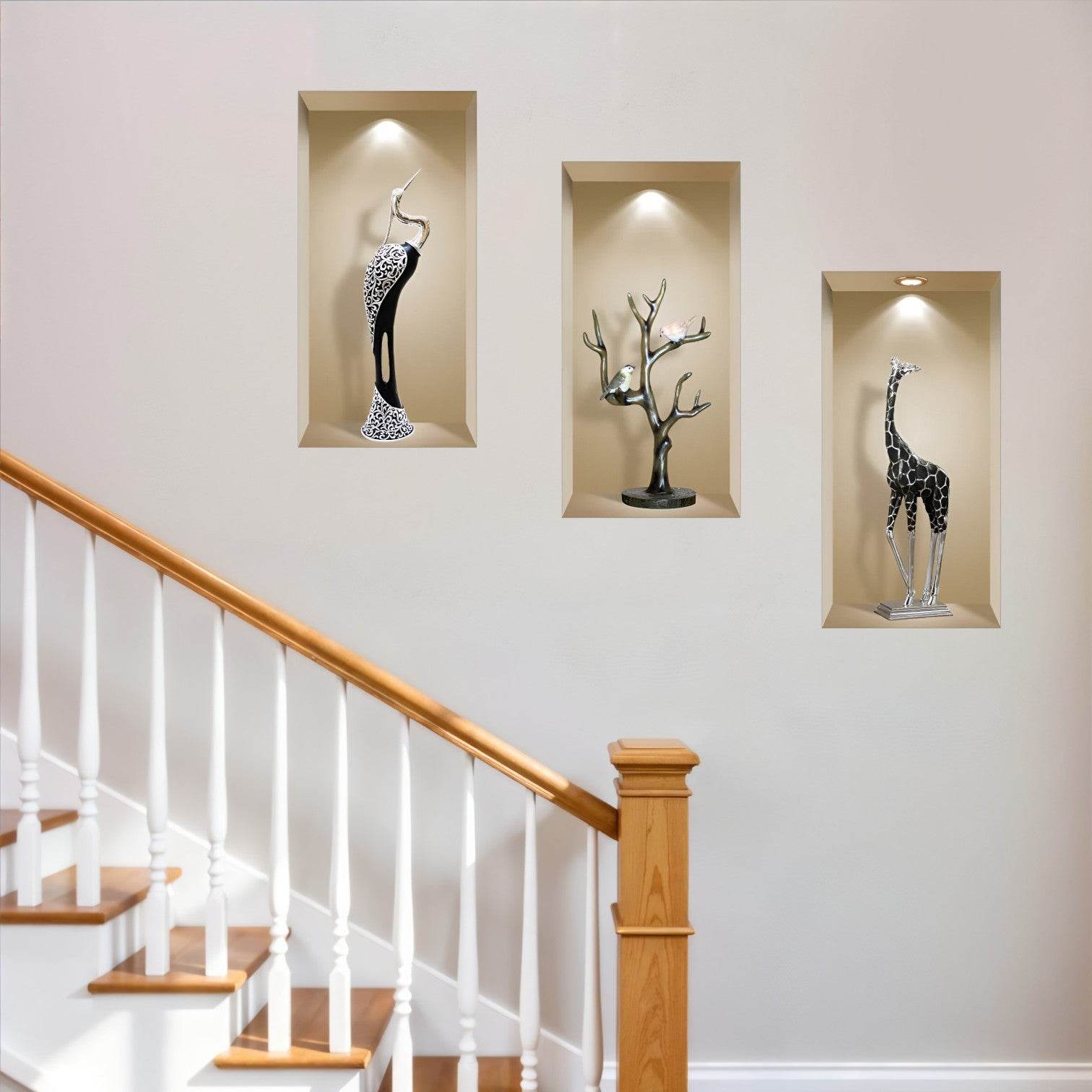 Set of Three Aga Faux Niche 3D Peel and Stick Wall Decals - Loft&Timber