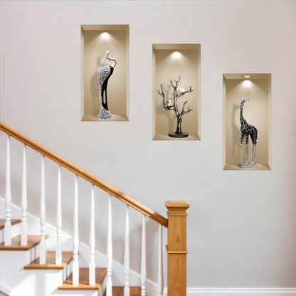 Set of Three Aga Faux Niche 3D Peel and Stick Wall Decals - Loft&Timber