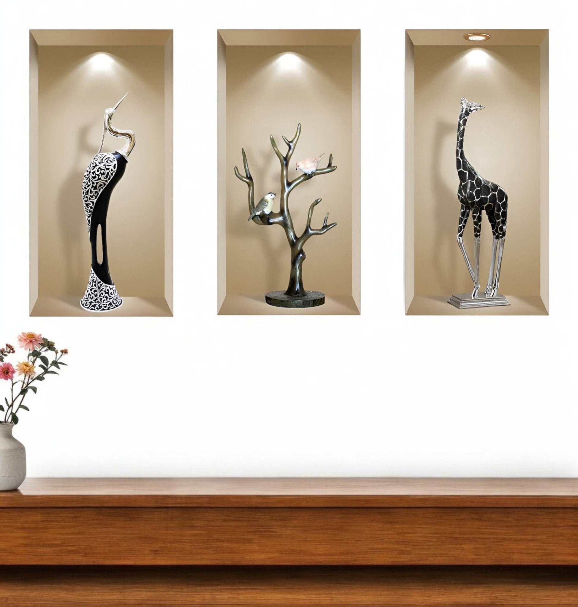 Set of Three Ama Faux Niche 3D Peel and Stick Wall Decals - Loft&Timber