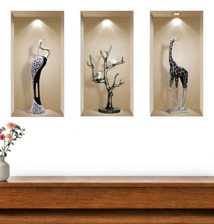 Set of Three Ama Faux Niche 3D Peel and Stick Wall Decals - Loft&Timber