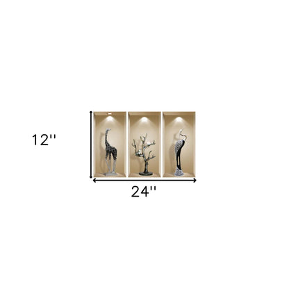 Set of Three Ama Faux Niche 3D Peel and Stick Wall Decals - Loft&Timber