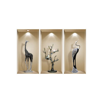 Set of Three Apa Faux Niche 3D Peel and Stick Wall Decals - Loft&Timber