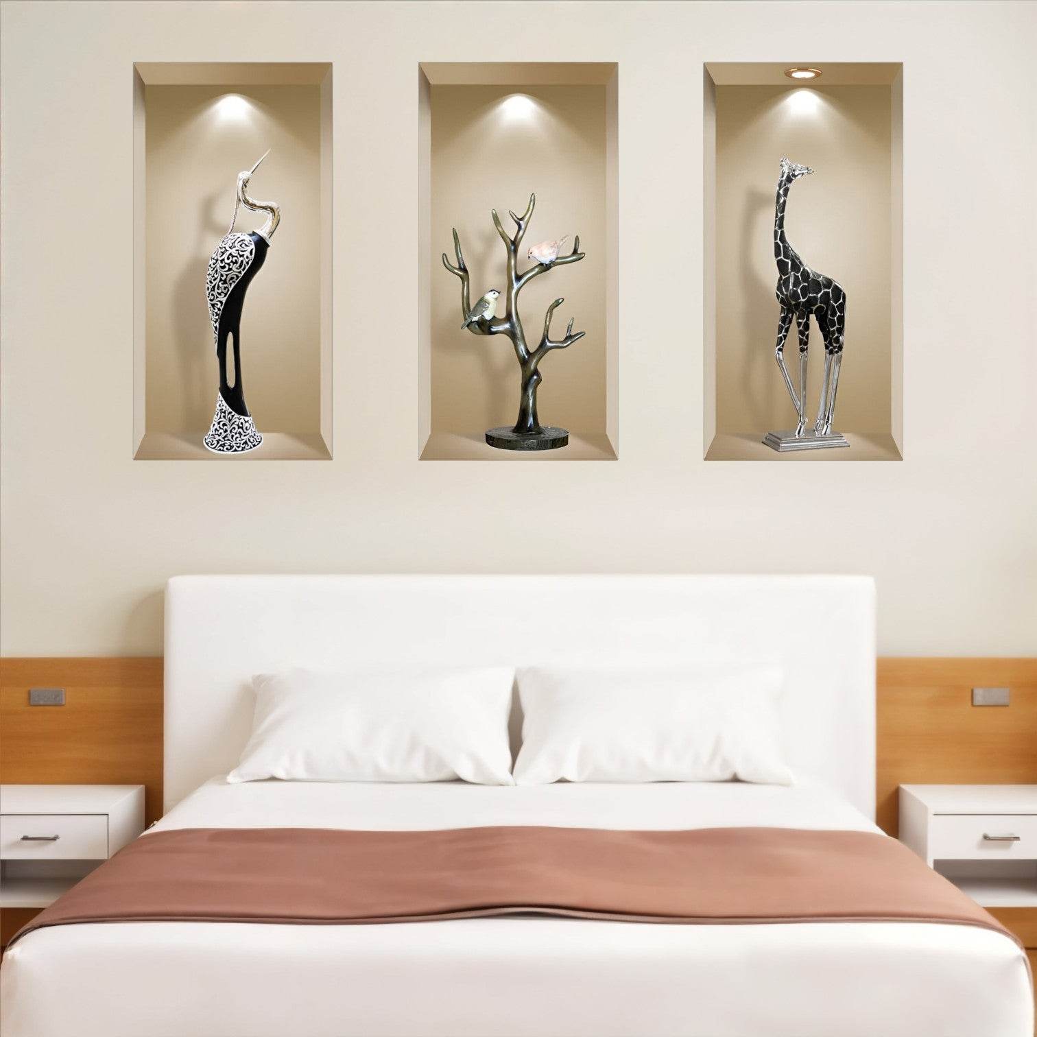 Set of Three Apa Faux Niche 3D Peel and Stick Wall Decals - Loft&Timber