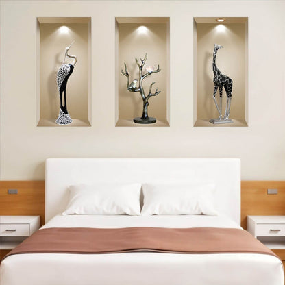 Set of Three Apa Faux Niche 3D Peel and Stick Wall Decals - Loft&Timber