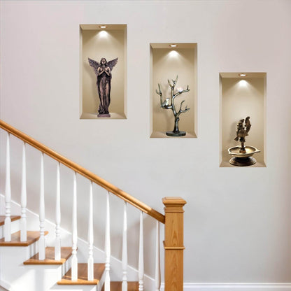 Set of Three Acy Faux Niche 3D Peel and Stick Wall Decals - Loft&Timber