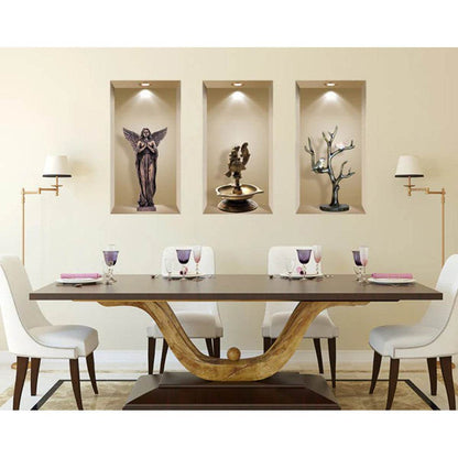 Set of Three Acy Faux Niche 3D Peel and Stick Wall Decals - Loft&Timber