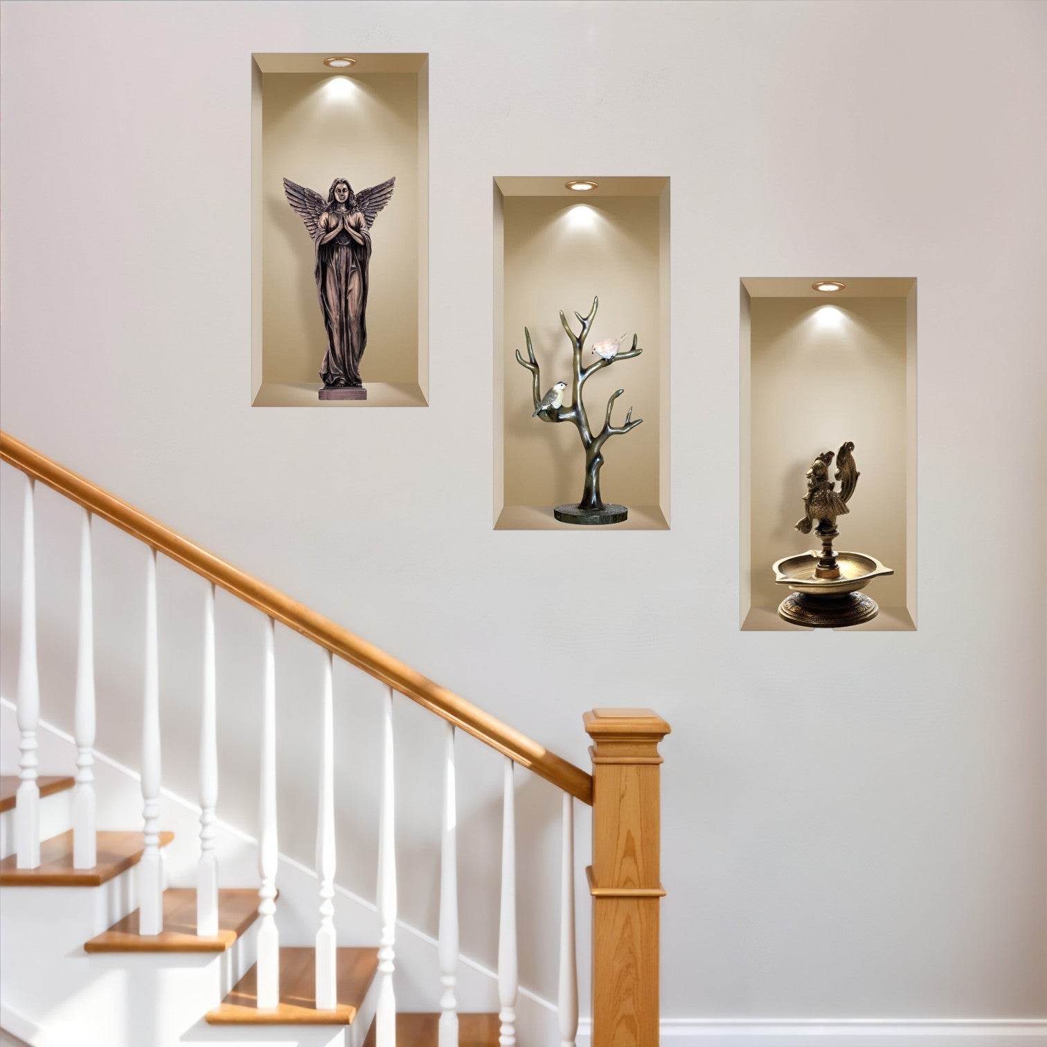 Set of Three Aca Faux Niche 3D Peel and Stick Wall Decals - Loft&Timber