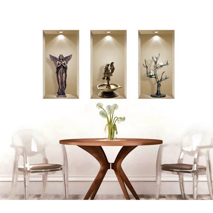 Set of Three Aca Faux Niche 3D Peel and Stick Wall Decals - Loft&Timber