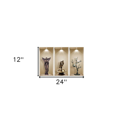 Set of Three Aca Faux Niche 3D Peel and Stick Wall Decals - Loft&Timber