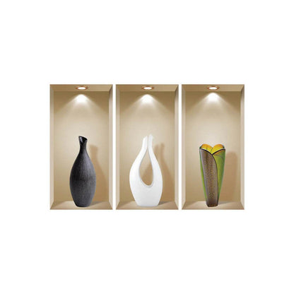 Set of Three Gia Faux Niche 3D Peel and Stick Wall Decals - Loft&Timber