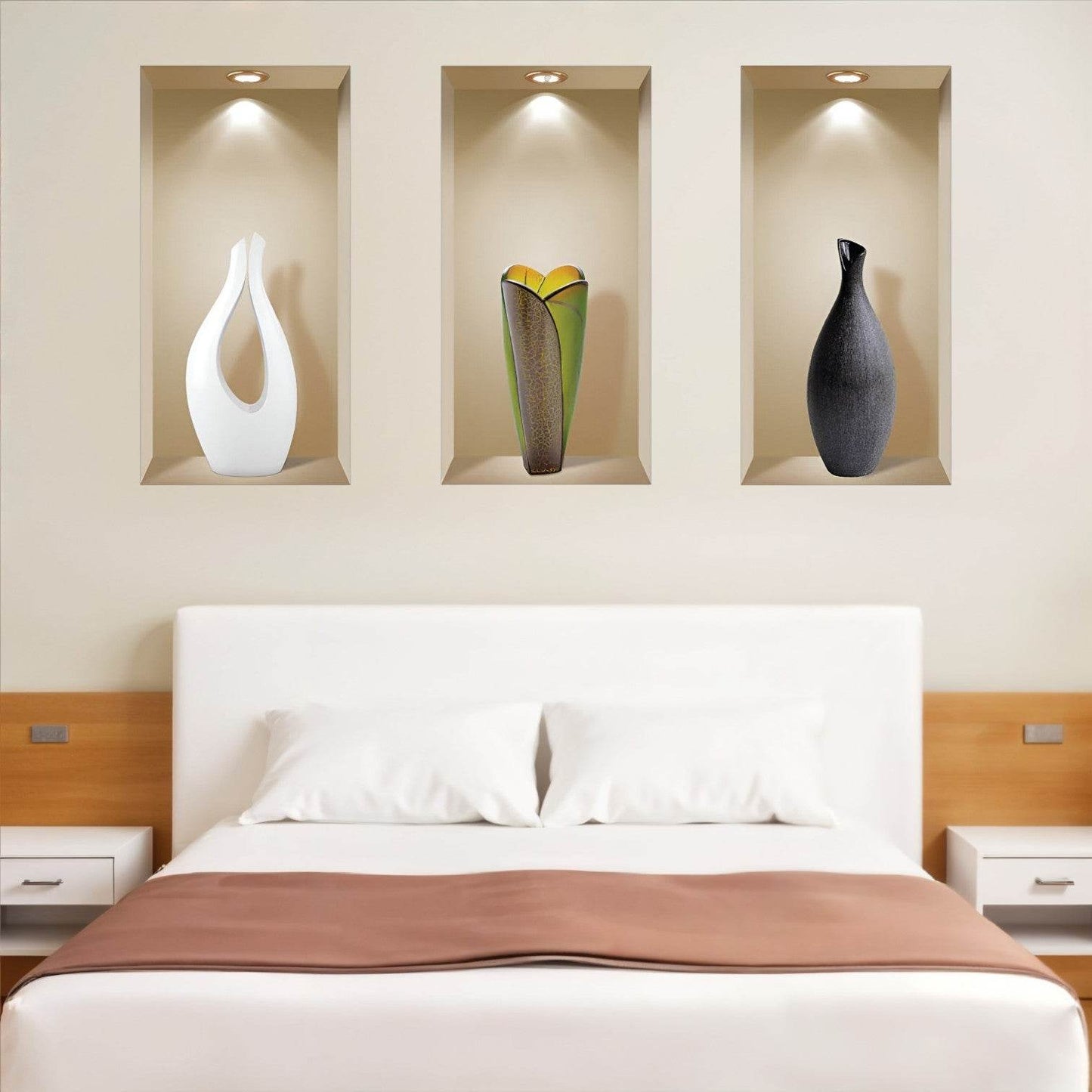 Set of Three Gia Faux Niche 3D Peel and Stick Wall Decals - Loft&Timber