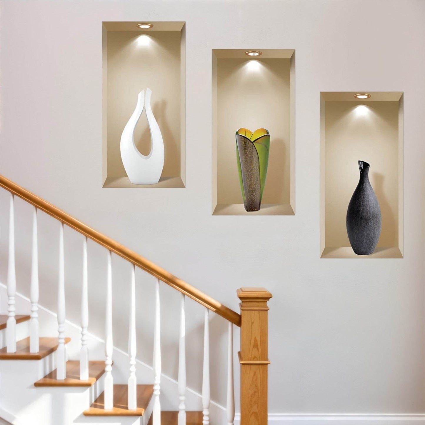 Set of Three Gia Faux Niche 3D Peel and Stick Wall Decals - Loft&Timber