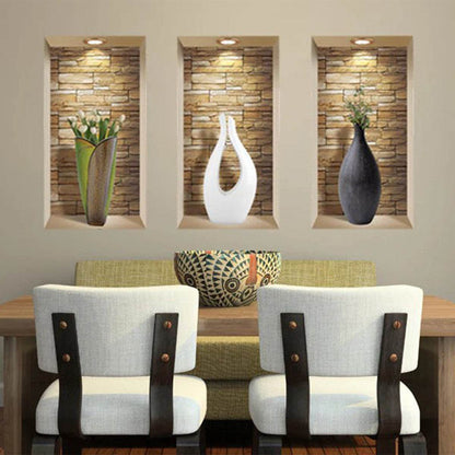 Set of Three Gus Faux Niche 3D Peel and Stick Wall Decals - Loft&Timber