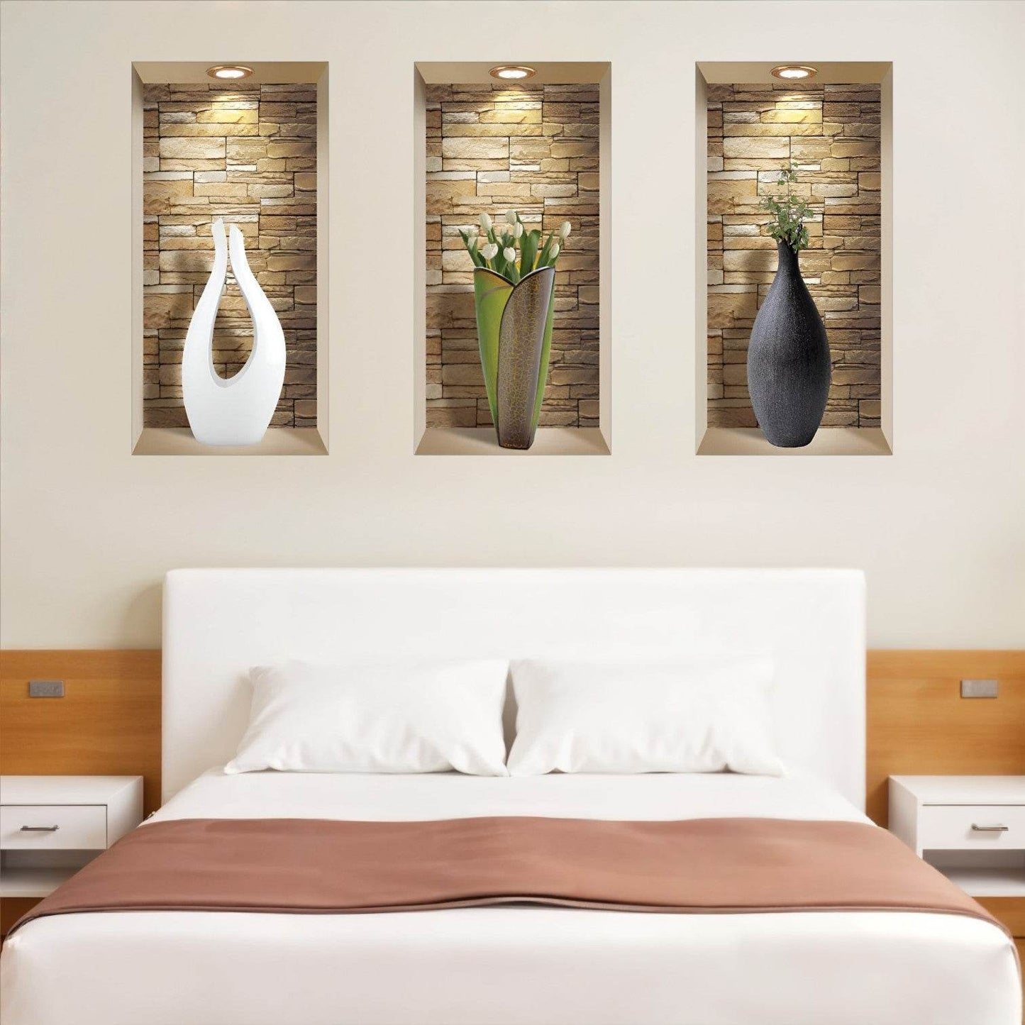 Set of Three Dia Faux Niche 3D Peel and Stick Wall Decals - Loft&Timber