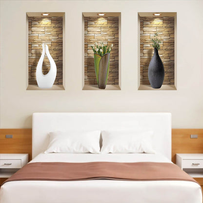 Set of Three Dia Faux Niche 3D Peel and Stick Wall Decals - Loft&Timber