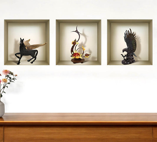 Set of Three Hag Faux Niche 3D Peel and Stick Wall Decals - Loft&Timber