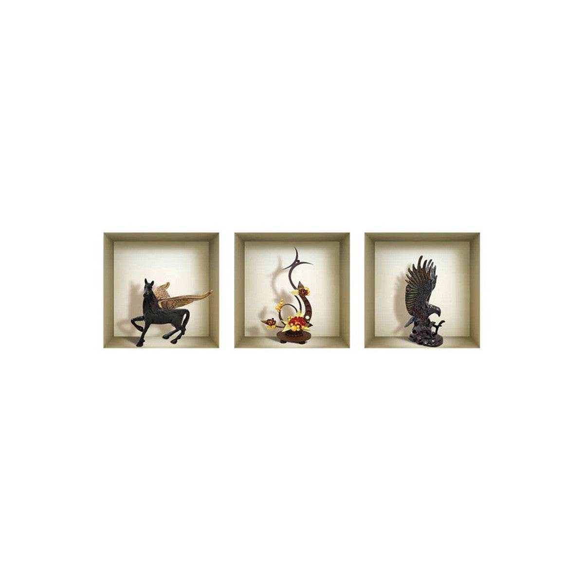 Set of Three Lia Faux Niche 3D Peel and Stick Wall Decals - Loft&Timber