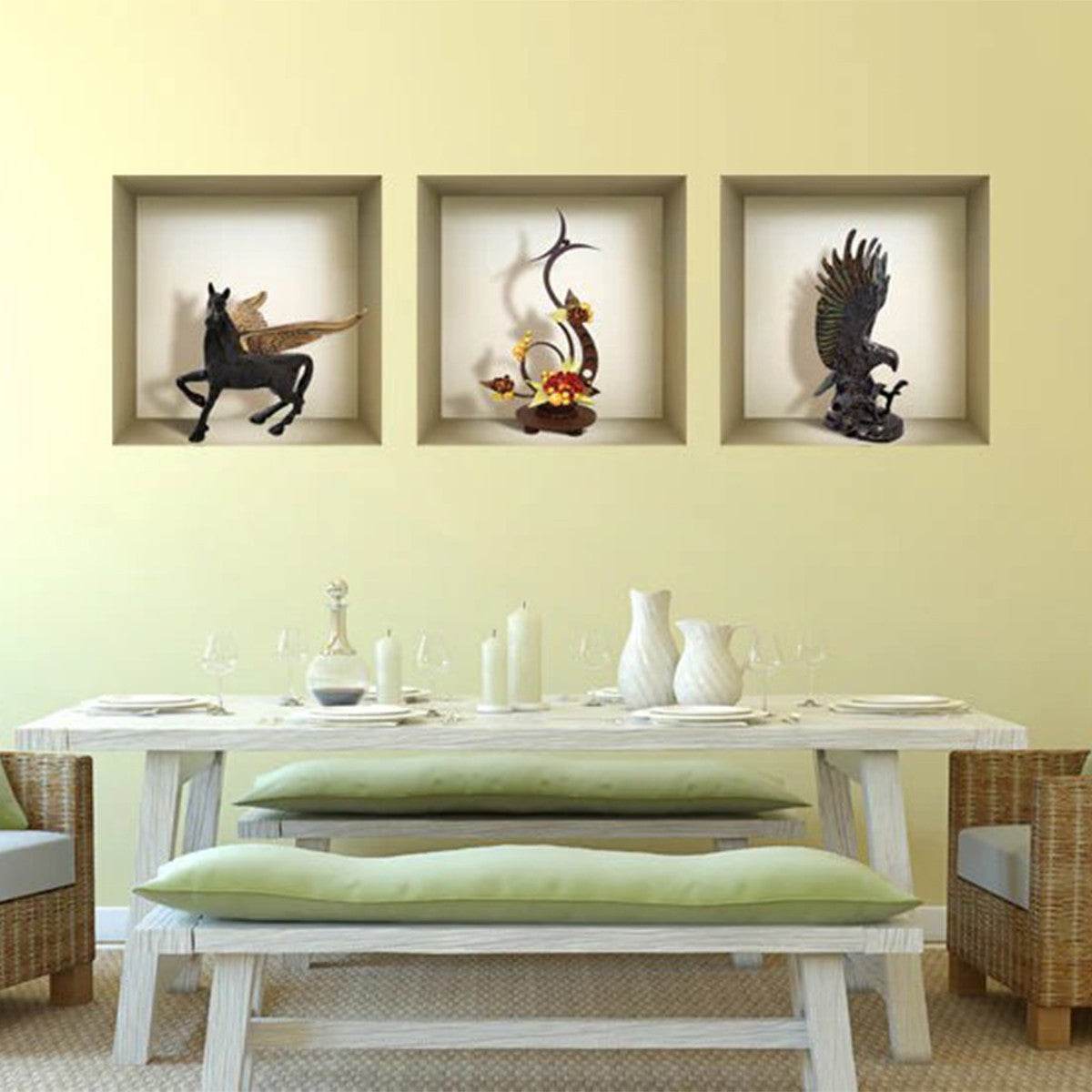 Set of Three Lia Faux Niche 3D Peel and Stick Wall Decals - Loft&Timber