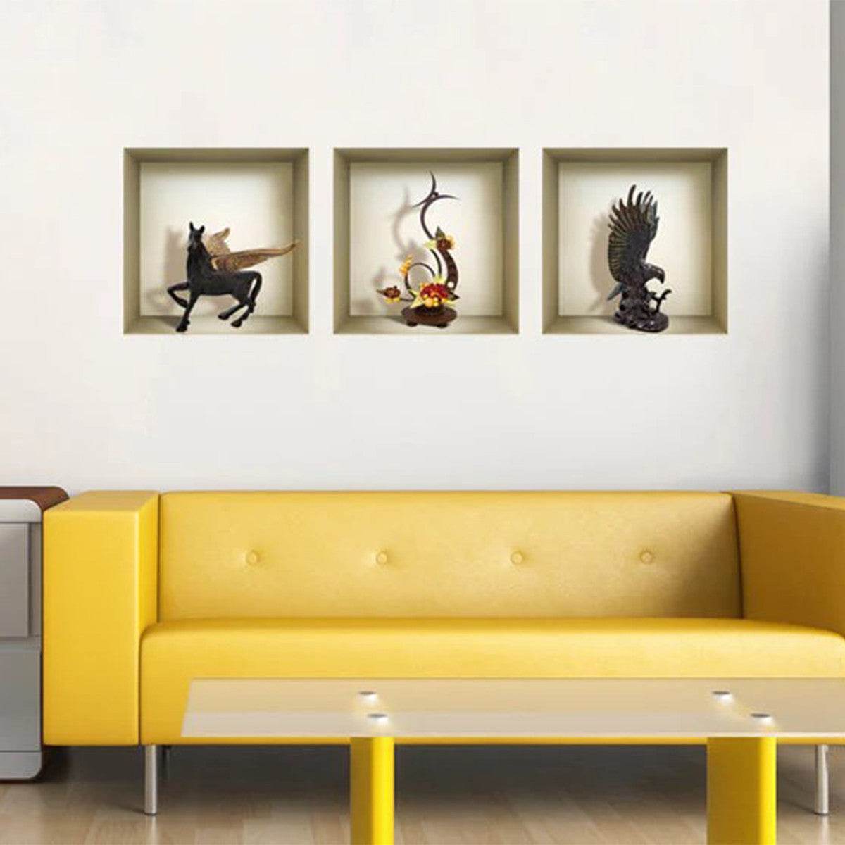 Set of Three Lia Faux Niche 3D Peel and Stick Wall Decals - Loft&Timber
